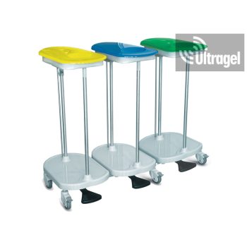 Szennyesgyűjtő kocsi 3 zsákos - pedálos