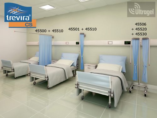 Betegszeparáló elválasztó rendszer - lengőkaros, teleszkópos