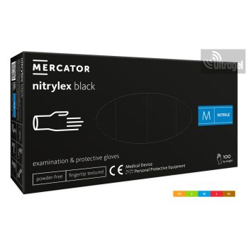   Mercator nitrylex®  PÚDERMENTES NITRIL vizsgálókesztyű - fekete