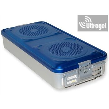   Sterilization box, 4 valves, blue, perforated (580x280x100 /135/150/200mm) 