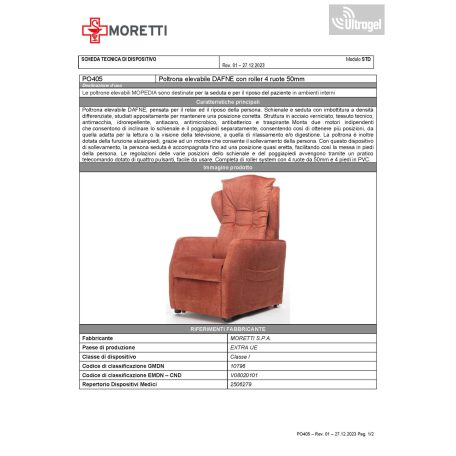 Betegkiültető motoros relax fotel DAFNE