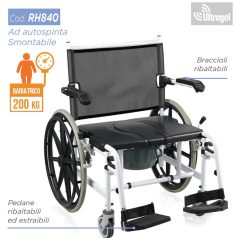 Fürdetőszék és toalett kerekesszék - 200kg