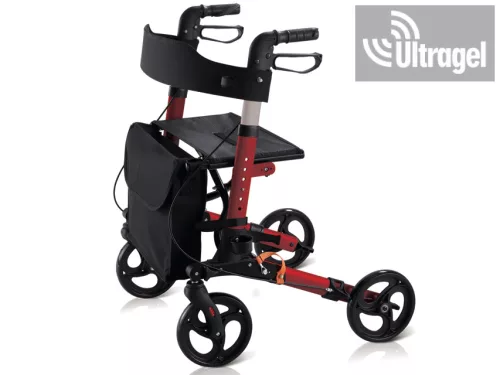 Járókeret, rollátor, összecsukható, szövet táskával és ülőlappal - COMPACT - 136kg
