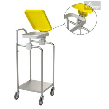 1 zsákos rozsdamentes szennyesgyűjtő kocsi - pedálos