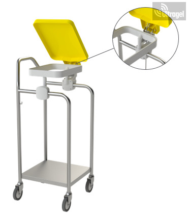 1 zsákos rozsdamentes szennyesgyűjtő kocsi - pedálos