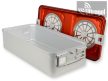 Sterilisation box, 2 valves, red (580x280x100/150mm)
