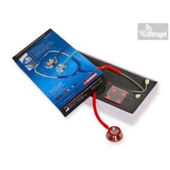 Fonendoszkóp nemesacél fejjel - felnőtt PIROS