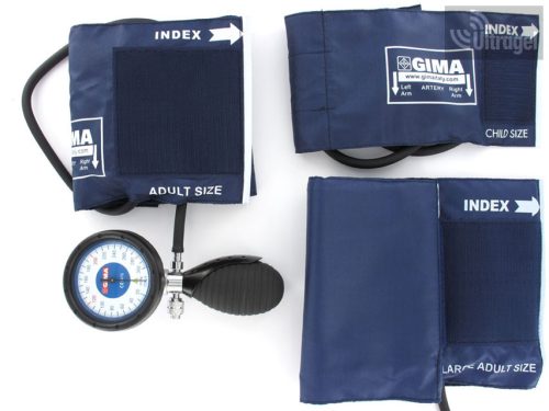 Impact resistant one-handed latex-free blood pressure monitor set with 3 cuffs - Roma