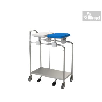 2 zsákos rozsdamentes szennyesgyűjtő kocsi - pedálos