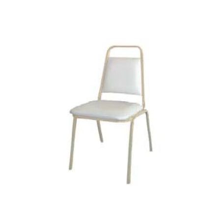 Kórtermi támlás szék, betegvizsgáló szék, karfa nélkül - fehér váz, fehér műbőr