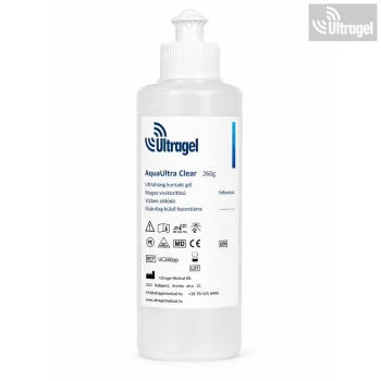   Ultrahang gél - AquaUltra CLEAR 260gr színtelen ultrahang gél / PUSH-PULL kupakkal