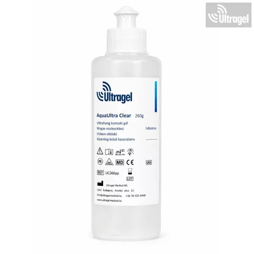 Ultrahang gél - AquaUltra CLEAR 260gr színtelen ultrahang gél / PUSH-PULL kupakkal