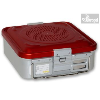 Sterilisation box with 1 valve, red 285x280x100 /150mm