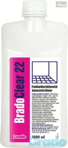 BradoClear 22 aldehidmentes felületfertőtlenítő koncentrátum - 1000ml 