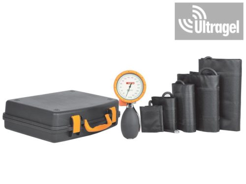 Impact resistant one-handed blood pressure monitor set with 5 cuffs