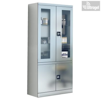 Rozsdamentes Műszerszekrény 2-2 ajtós - 180x80x43,5 cm