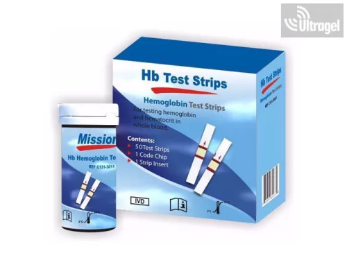MISSION Hb and Hct miniphotometer test strip (50pcs+chip)