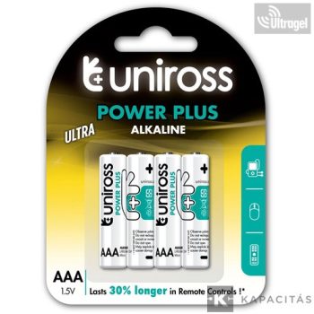   Uniross LR03/4BP 1,5V AAA/mikró tartós alkáli elem POWER PLUS