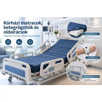 Kórházi ágy matrac / Betegrögzítő / Oldalrács