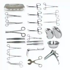 Stainless steel hand tools - surgical scissors, forceps, pliers, scalpels, biopsy samplers, reflex hammer
