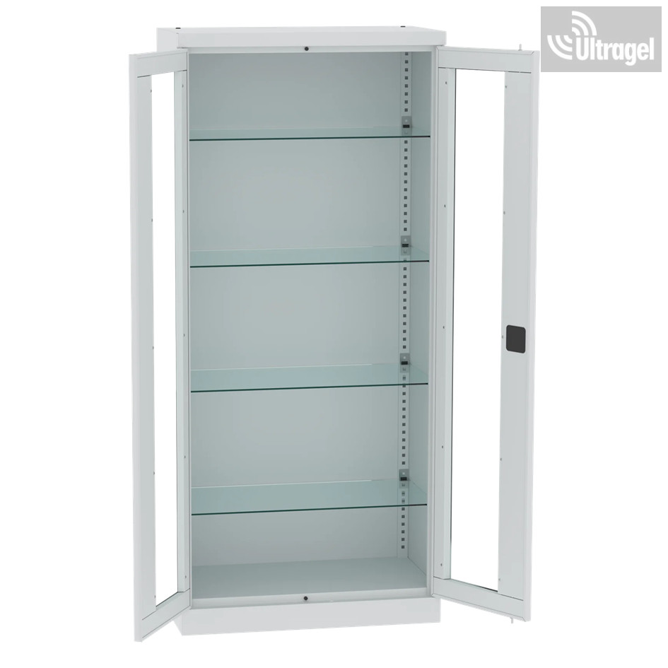 Kétajtós edzett üveges műszerszekrény | 180 cm – 4