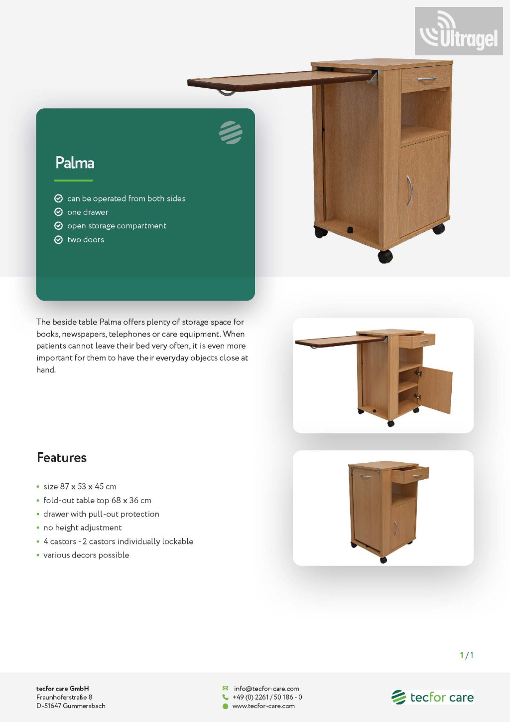 ECOFit Palma fa éjjeliszekrény etetőlappal – 2