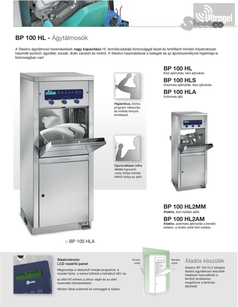 Steelco BP100HAE automata ágytálmosó – 2
