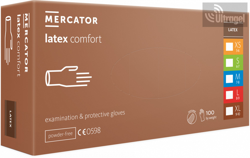 Mercator latex comfort púdermentes vizsgálókesztyű – 1
